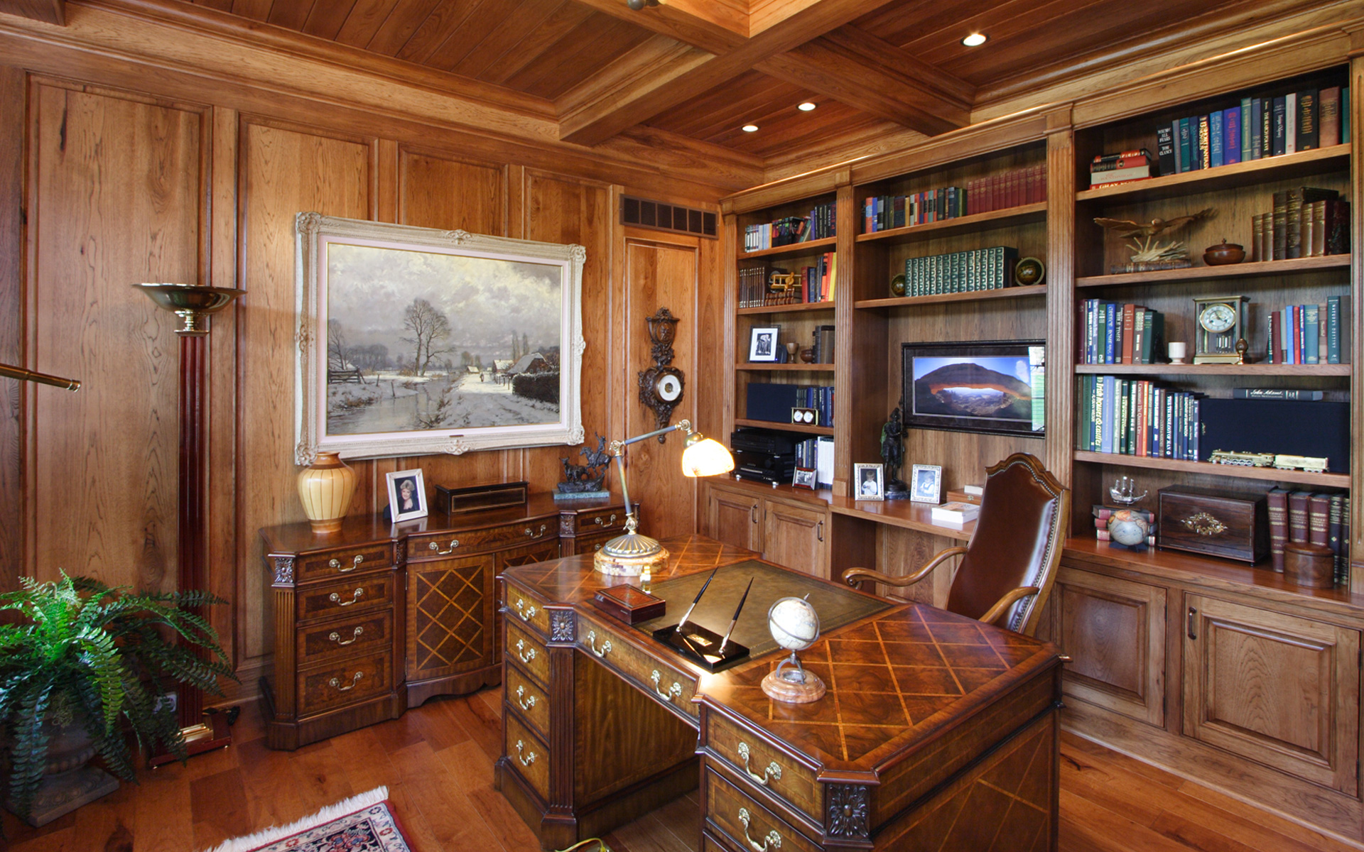 Custom built-in bookcase in a Cincinnati area home